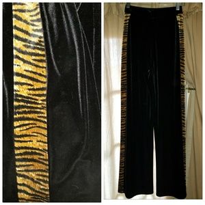 Authentic vintage velvet tiger print pants